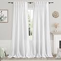 White Linen Curtains 100 inches Long for