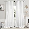 White Linen Curtains 108 Inches Long 2
