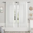 White Linen Curtains 63 inches Long for