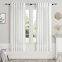 White Linen Curtains 63 Inches Long for