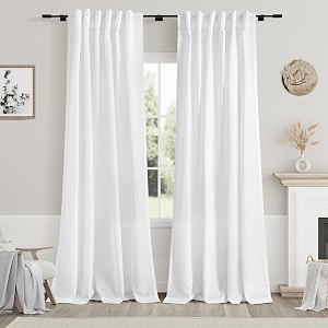White Linen Curtains 84 Inch Length 2