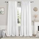 White Linen Curtains 84 Inch Length 2