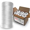 White Mason Line String Line - #18 Braided Nylon String - 6,000 Ft Length - Nylon Twine for Gardening Or Masonry Tools - Perfect Construction String for A String Level, Twine String for Gardening