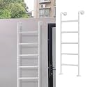 White Metal Wall Ladder Multifunctional 130cm Forged Iron Loft Ladder for Bunk Beds Outdoor Climbing Step for Basement and Warehouse Walls SpaceSaving Design