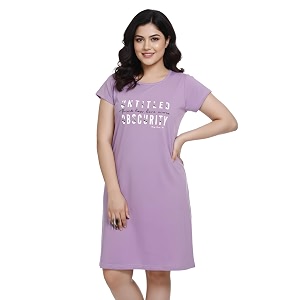 White Moon Cotton Printed Nighty for Womens