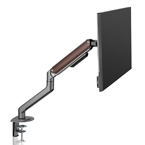 white mulberry monitor arm  wooden metal single screen desk mount for 15-32 inch monitors  monitor arm desk mount  gas spring adjustable arms  9kg capacity  vesa 75x75 amp 100x100