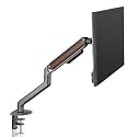 White Mulberry Monitor Arm | Wooden Metal Single Screen Desk Mount for 15-32 Inch Monitors | Monitor Arm Desk Mount | Gas Spring Adjustable Arms | 9Kg Capacity | VESA 75x75 &amp; 100x100