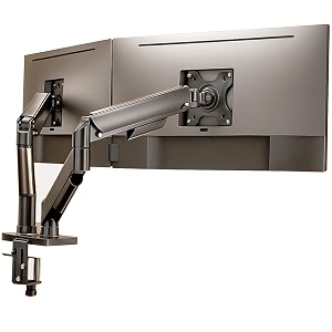 white mulberry dual monitor arm for 1532 inch screens gas spring monitor stand for desk height adjustable full motion dual monitor mount vesa 75x75100x100 9kg per arm c-clamp amp grommet base