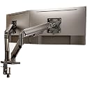 White Mulberry Dual Monitor Arm for 15–32 Inch Screens, Gas Spring Monitor Stand for Desk, Height Adjustable Full Motion Dual Monitor Mount, VESA 75x75/100x100, 9kg Per Arm, C-Clamp &amp; Grommet Base