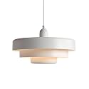 White Pendant Light, 13.8" Japandi Minimalist Hanging Lamp, Adjustable Ceiling Light Mid-Century Pendant Lamp for Kitchen, Neutral Dining Nook, Bedroom