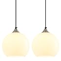 White Pendant Lights Kitchen Island 2 Pack, 7.87 in Milk Glass Globe