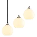 White Pendant Lights Kitchen Island 3 Pack, 5.9 in Milk Glass Globe