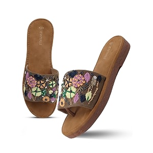 The White Pole Handmade Embroidered Ethnic Flat