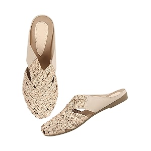 The White Pole Slip on Slides Flat
