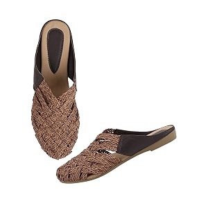 The White Pole Slip on Slides Flat