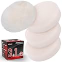 White Polish Pad, 3Pcs 5.5 Inch Face for 5 Inch Buffing Polishing Pads and Woolen Pads 125mm Backing Plate Compound Buffing Sponge for Car Buffer Polisher Compounding, Polishing and Waxing