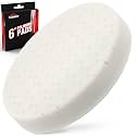 White Polish Pad, Buffing Polishing Pads, 1Pc 6.5 Inch Face for 6 Inch 150mm Backing Plate Compound Buffing Sponge Pads for Car Buffer Polisher Compounding, Polishing and Waxing