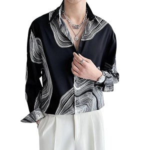 White Polyester Printed Mens Shirt Mens