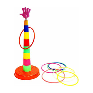 white popcorn ring toss quoits kids hoopla throw game indoor outdoor game set for toddlers kids boys  girls