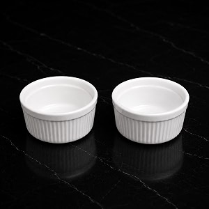 white porcelain ramekin bowl 150 ml set of 2