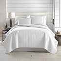 White Queen Quilt Bedding Set with 2 Pillow Shams, White Quilts Full Size
