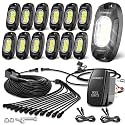 White Rock Lights,LEDMIRCY R6 LED Pure White Rock Lights 12PCS with Rocker Switch Wire Harness Kit for Trucks UTV Off Road Boat ATV Luces para Carro Super Bright High Power Light Waterproof Shockproof