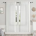 White Semi Sheer Linen Curtains 72 inch