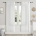 White Semi Sheer Linen Curtains 72 Inch