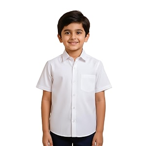 White Shirt for Boys Kids White Half