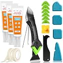 White Silicone Caulk Set-12oz Waterproof Silicone sealant,5 in 1 Caulk Tool