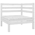 White Solid Pine Wood Modular Corner Sofa for Outdoor Garden Seating with UV Resistant Finish and Easy Maintenance Durable Construction