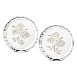 white star 202 stainless steel plates for kids amp adult combo- 2 pcs dia- 10 inch design- rosedining delight classic dinner plates for every occasion  mirror finish lightweight plates