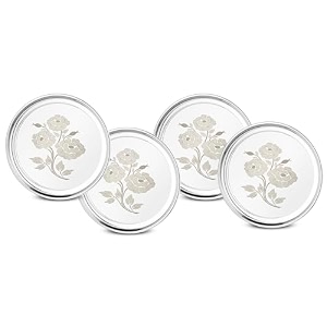 white star 202 stainless steel plates for kids amp adult combo- 4 pcs dia- 10 inch design- rosedining delight classic dinner plates for every occasion  mirror finish lightweight plates