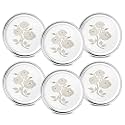 WHITE STAR 202 Stainless Steel Plates for Kids & Adult (Combo- 6 Pcs, Dia- 10 inch, Design- Rose),Dining Delight |Classic Dinner Plates for Every Occasion | Mirror Finish Lightweight Plates