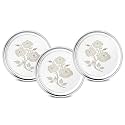 WHITE STAR 202 Stainless Steel Plates for Kids &amp; Adult (Combo- 3 Pcs, Dia- 10 inch, Design- Rose),Dining Delight |Classic Dinner Plates for Every Occasion | Mirror Finish Lightweight Plates