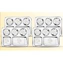 WHITE STAR 304 18/8 Stainless Steel Plates for Kids &amp; Adult (Combo- 4 Pcs, Dia- 35 cm, Design- Rose),Dining Delight |Classic Dinner Plates for Every Occasion |5 in 1 Compartment Plates