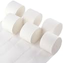 White Streamers Party Decorations, 2.2" x 123 Ft, 6 Rolls White Crepe Paper Streamers Party Supplies for Birthday Bridal Baby Shower Bachelorette Graduation Wedding Decorations, DIY Crafts