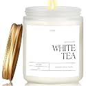 White Tea Candles for Home Scented, 9oz Natural Soy Wax Candles