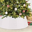 White Tree Collar Christmas Tree Collar - 28 inch Tree Base Cover Plastic Tree Ring Xmas Ornament for Christmas New Year Party Gifts Festival Holiday Decoration