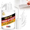 White Tub and Tile Touch Up Paint, 1.5 Fl Oz Semi Gloss Porcelain Repair Kit for Bathtub, Sink and Tile, Covers Scratches, Chips, Cracks, Countertop Paint Spots on Acrylic and Ceramic Surfaces