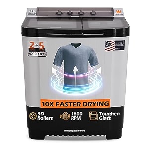 white westinghouse 75 kg 3d wash with toughen glass semi automatic top loading washing machine sfw7500h black 2023