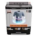 White Westinghouse 7.5 kg 3D Wash with Toughen Glass Semi Automatic Top Loading Washing Machine (SFW7500H/ BLACK/ 2023)