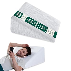 the white willow bed multipurpose wedge pillow memory foam with removable pillow cover xl king size medium height 2434 l x 2434 w x 1034 h inch - classic white