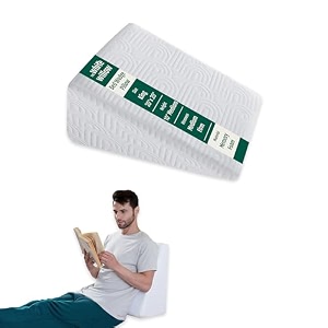 the white willow bed multipurpose wedge pillow convoluted memory foam with removable pillow cover king size medium height 2034 l x 2034 w x 1034 h inch - classic white