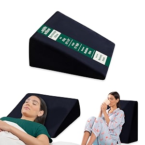 the white willow bed wedge pillow for back support memory foam with removable pillow cover king size high height- black 2034 l x 2034 w x 1234 h inch