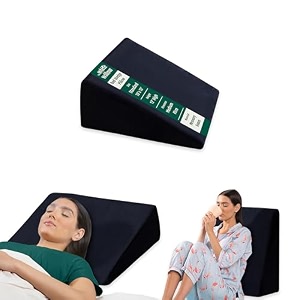 the white willow bed wedge pillow for back support leg elevation memory foam with removable cover standard size high height black- 1834 l x 1834 w x 1234 h inch