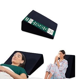 the white willow bed wedge pillow for back support amp sleeping acid reflux gerd post surgery memory foam with cover standard size low height black- 1834 l x 1834 w x 734 h inch