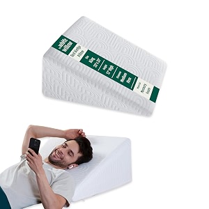 the white willow bed wedge pillow for back support memory foam with removable pillow cover king size high height 2034 l x 2034 w x 1234 h inch - classic white