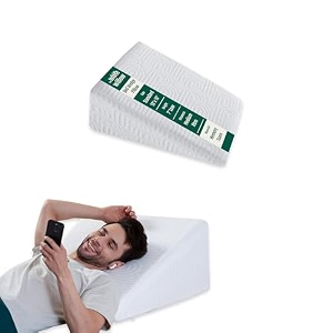 the white willow bed wedge pillow for back support amp sleeping acid reflux gerd post surgery memory foam with cover standard size low height - 1834 l x 1834 w x 734 h inch - classic white