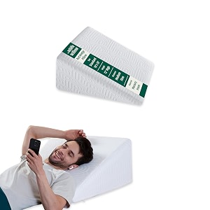 the white willow bed wedge pillow for back support leg elevation memory foam with removable cover standard size high height 1834 l x 1834 w x 1234 h inch - classic white